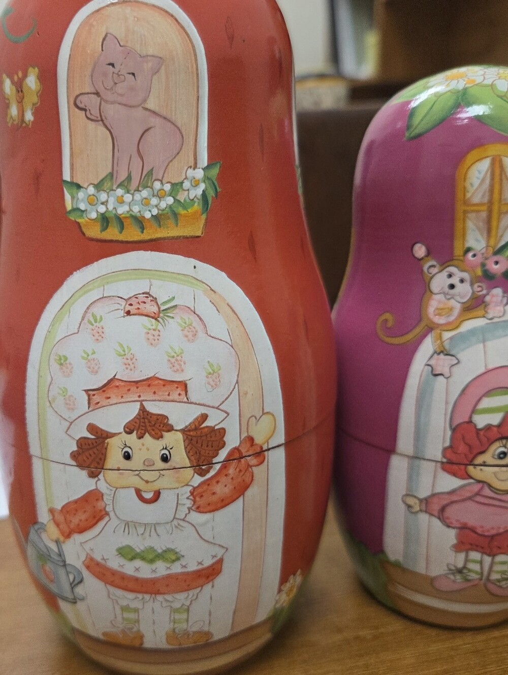 Vintage Strawberry Shortcake Wooden Nesting Dolls Set of 5 TCFC 2003 Collectible - Picture 3 of 12